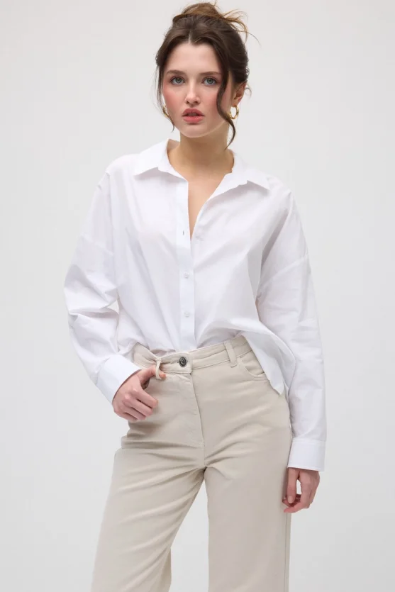 5 Cepli Boru Paça Denim Pantolon - Bej - 3