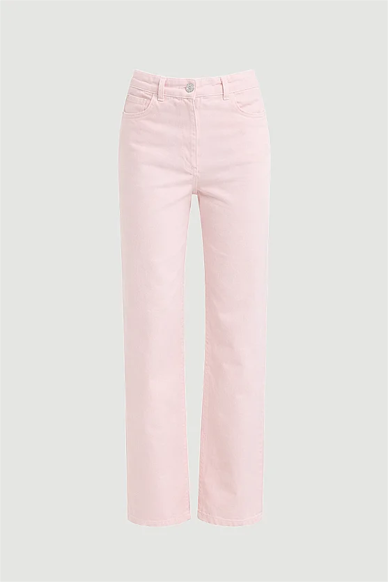 5 Cepli Boru Paça Denim Pantolon - Pembe - Gusto