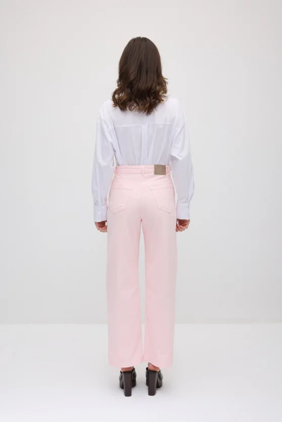 5 Cepli Boru Paça Denim Pantolon - Pembe - 6