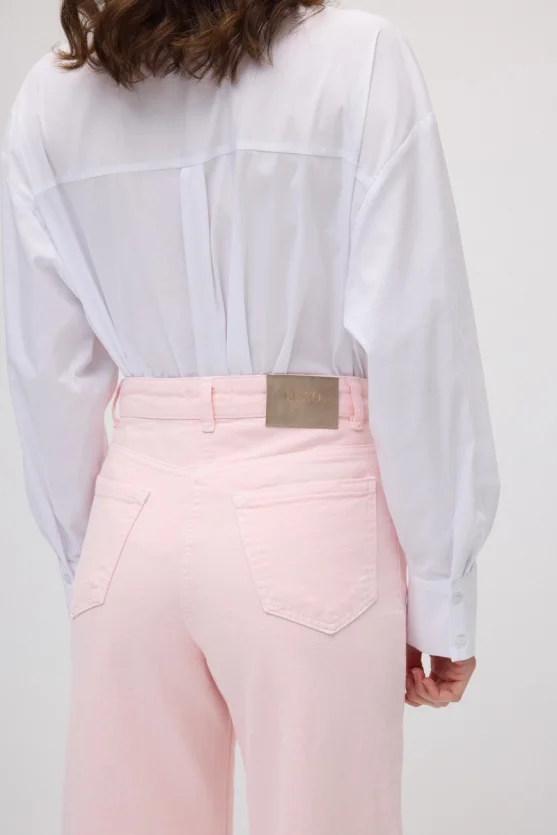 5 Cepli Boru Paça Denim Pantolon - Pembe - 5
