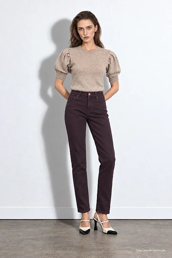 5 Cepli Kanvas Slim Pantolon - Kahverengi - Gusto