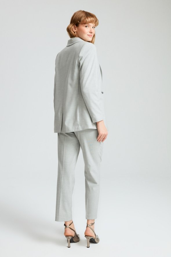 Blazer Jacket Vest Suit - Grey - 3