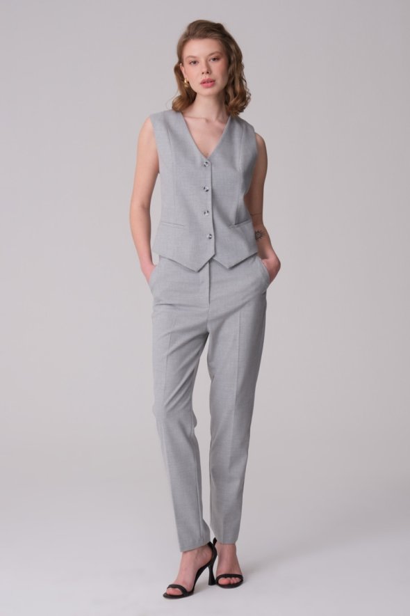 Classic Vest Pants Set - Grey - 1