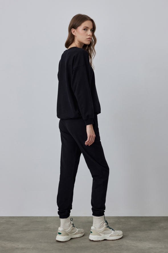 Gusto Stone Embroidered Tracksuit Set - Black - 3