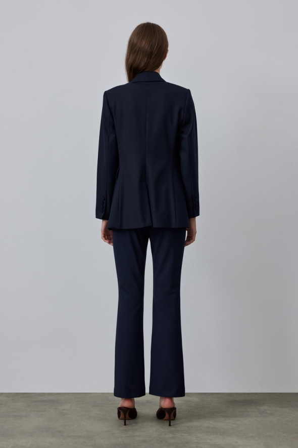 Punto Stitched Jacket Pants Suit - Navy Blue - 3