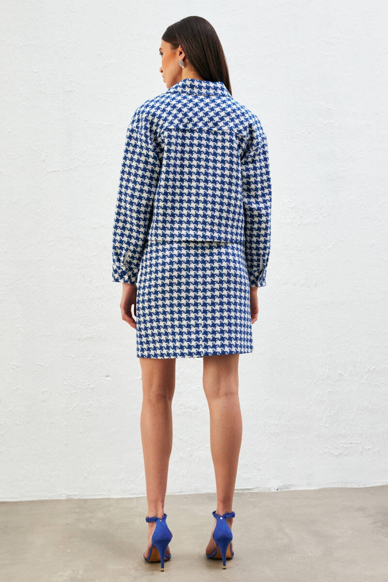 Herringbone Tweed Jacket Skirt Set