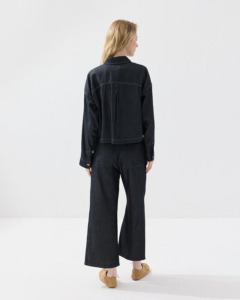 Tensel Denim Cepli Gömlek Ceket & Pantolon Takımı - Lacivert - 2