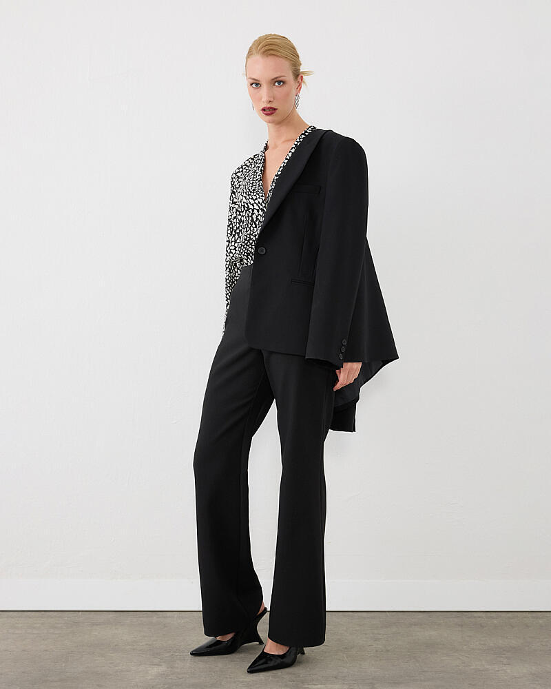 Tek Düğmeli Blazer Ceket & Kumaş Pantolon Takımı - Siyah