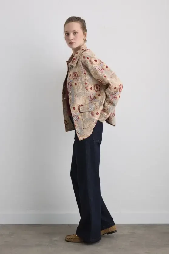 Phoenix Collection Jacquard Jacket - Red - Gusto