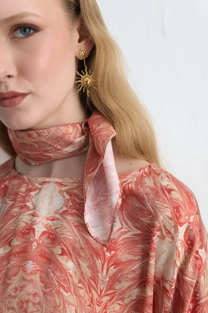 Anka Collection Patterned Scarf - Pink - Gusto (1)