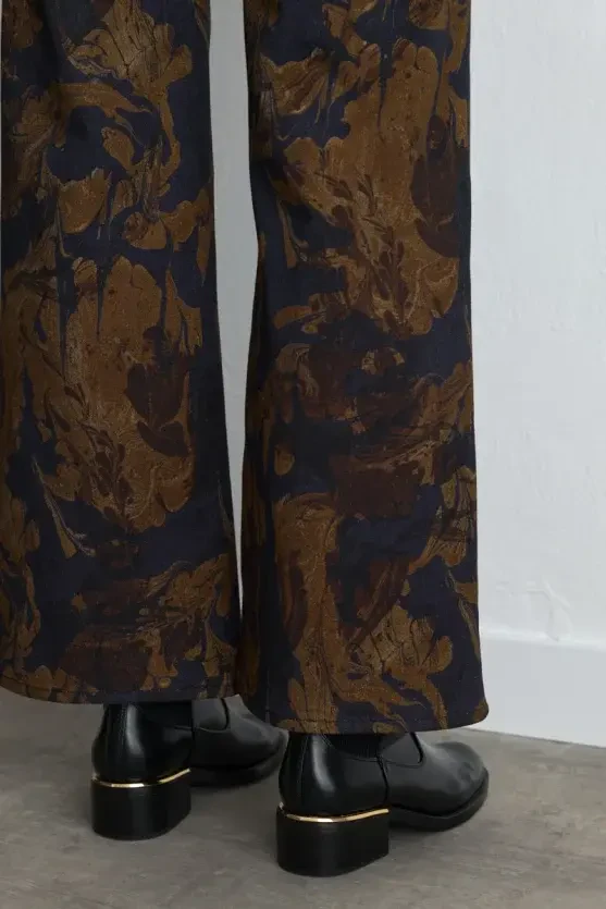 Anka Koleksiyonu Kanvas Boru Paça Pantolon - Lacivert - 5