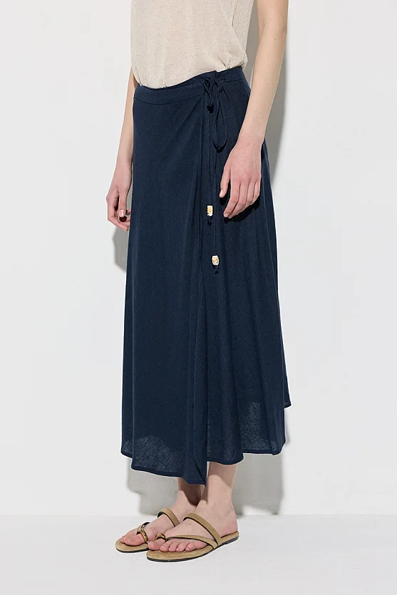 Anvelop Kesim Keten Etek - Lacivert - Gusto