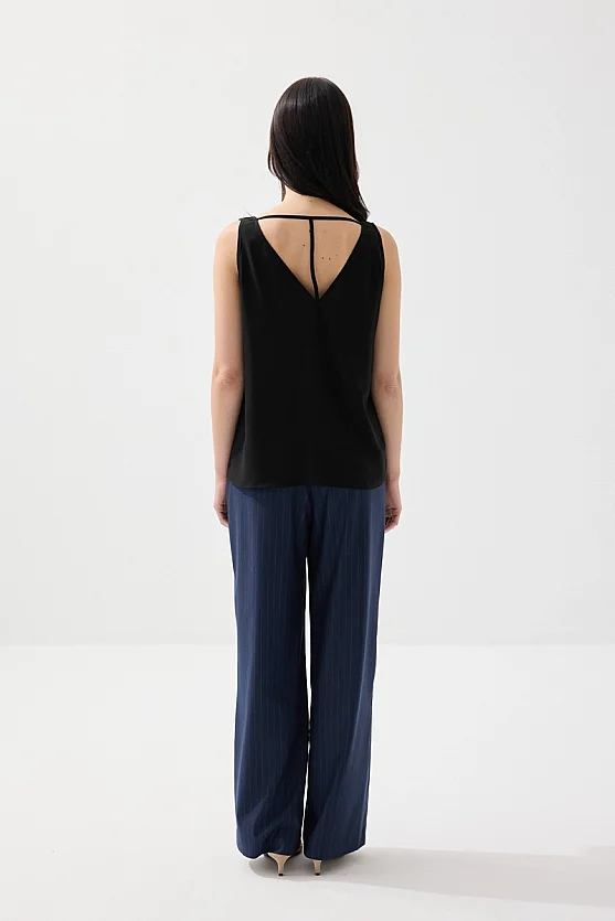 Arkası İp Detaylı Atlet - Siyah - 6