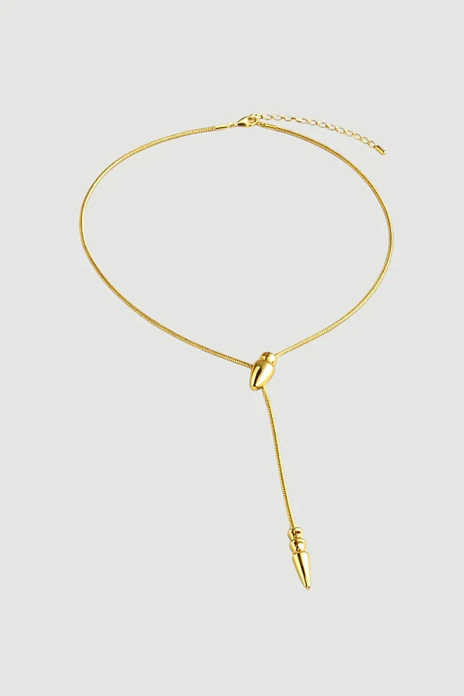 Ayarlanabilir Yılan Zincir Kolye - Gold Gold