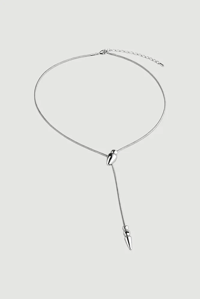 Ayarlanabilir Yılan Zincir Kolye - Gümüş