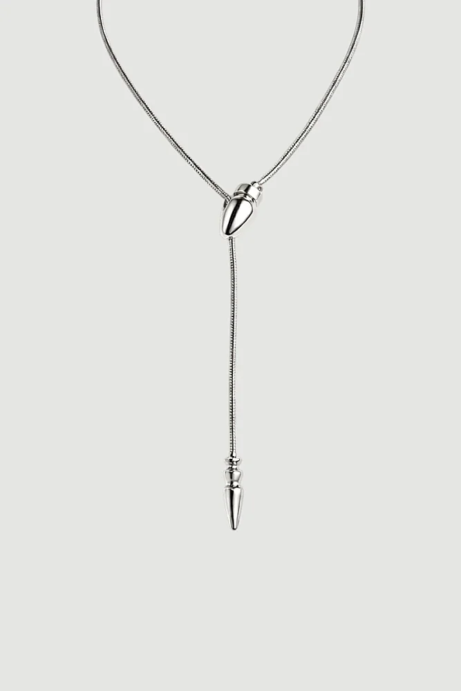 Ayarlanabilir Yılan Zincir Kolye - Gümüş - Gusto (1)