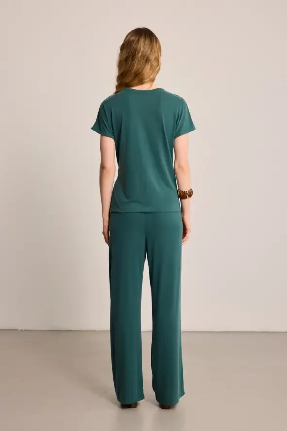 Bağlama Detaylı Modal Bluz - Yeşil - Gusto