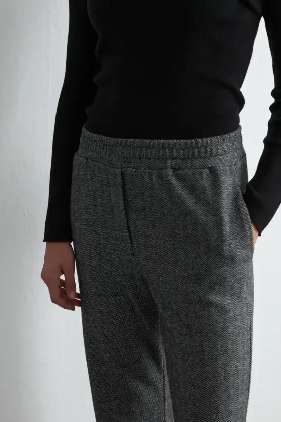 Balıksırtı Havuç Pantolon - Gri - 5