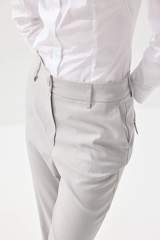 Balıksırtı Palazzo Pantolon - Gri - 4