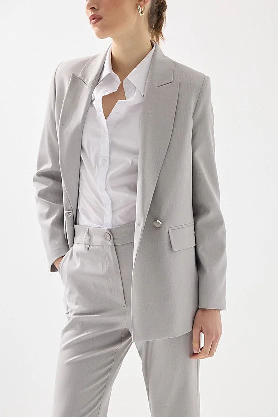 Balıksırtı Palazzo Pantolon - Gri - 5