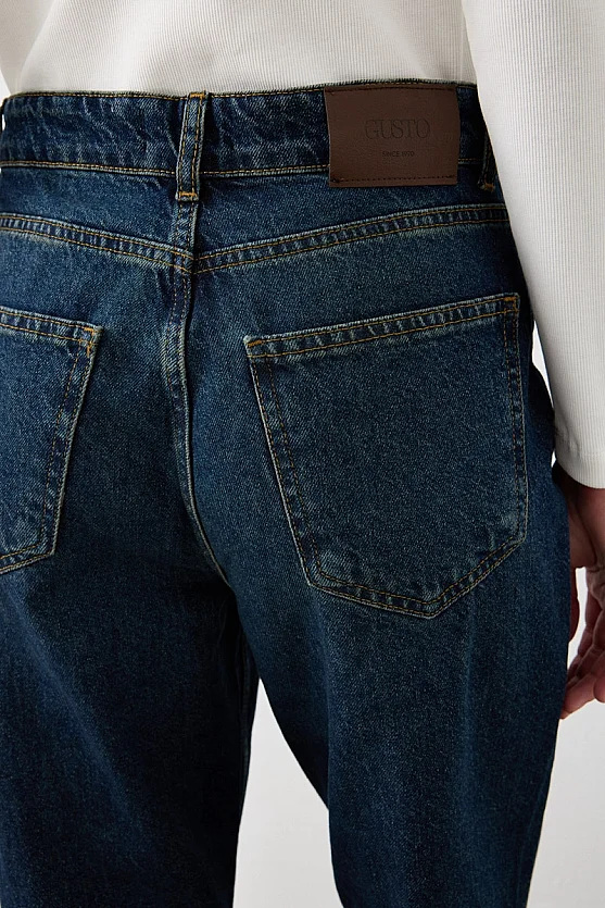 Balon Fit Denim Pantolon - Lacivert - Gusto