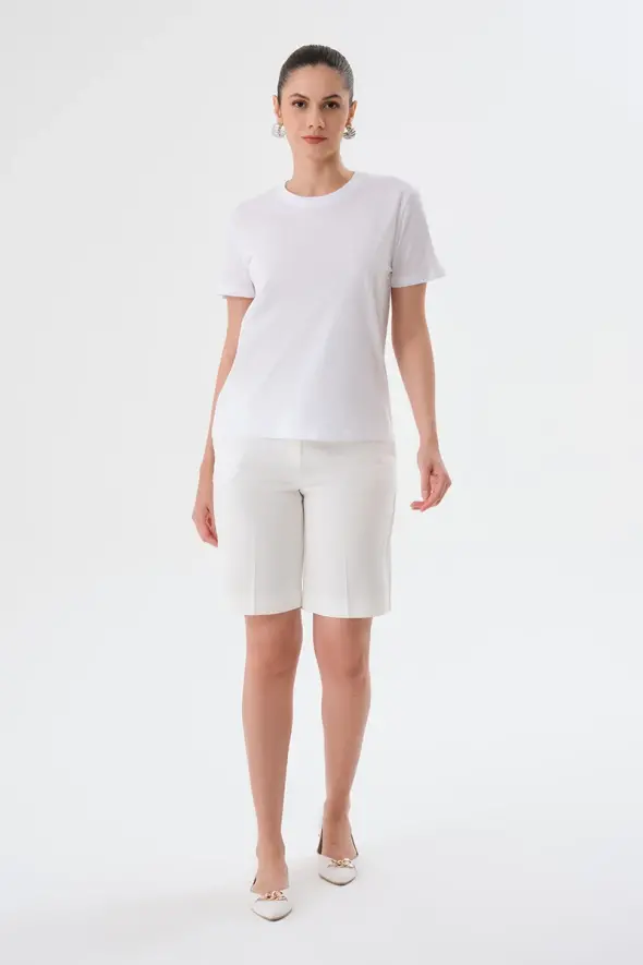 Basic Tshirt - Beyaz - 2