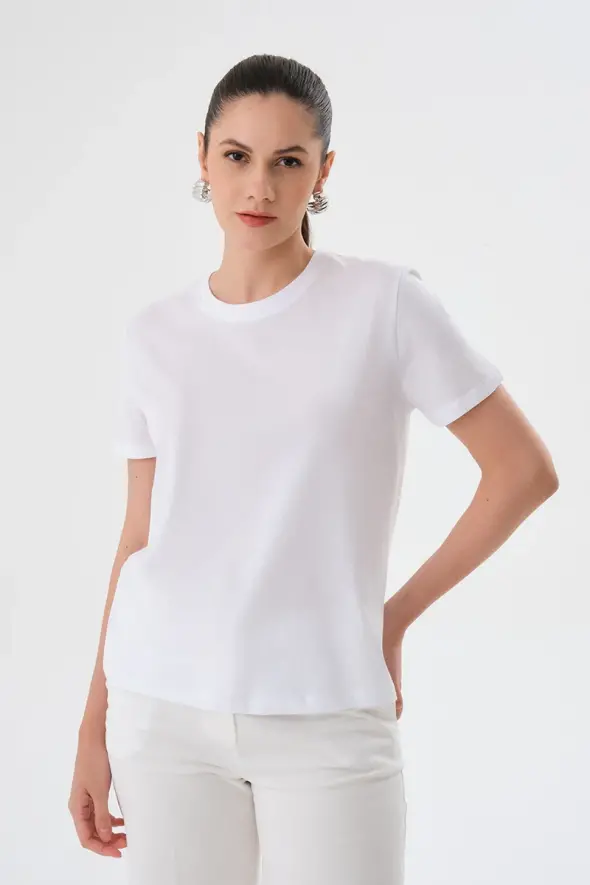 Basic Tshirt - Beyaz - 3