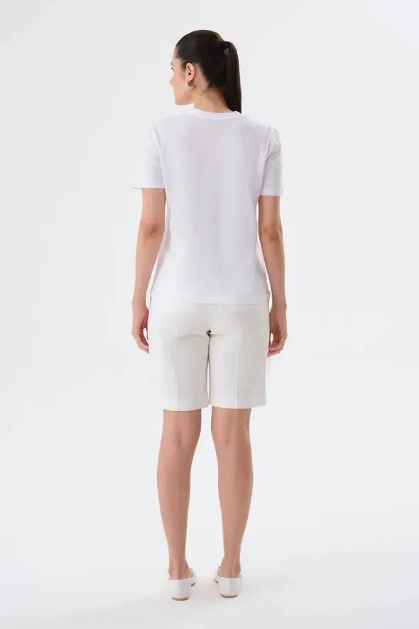 Basic Tshirt - Beyaz - 5