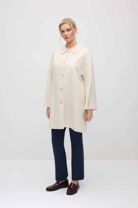 Bebe Yakalı Viskon Koton Kaftan - Ekru - Gusto