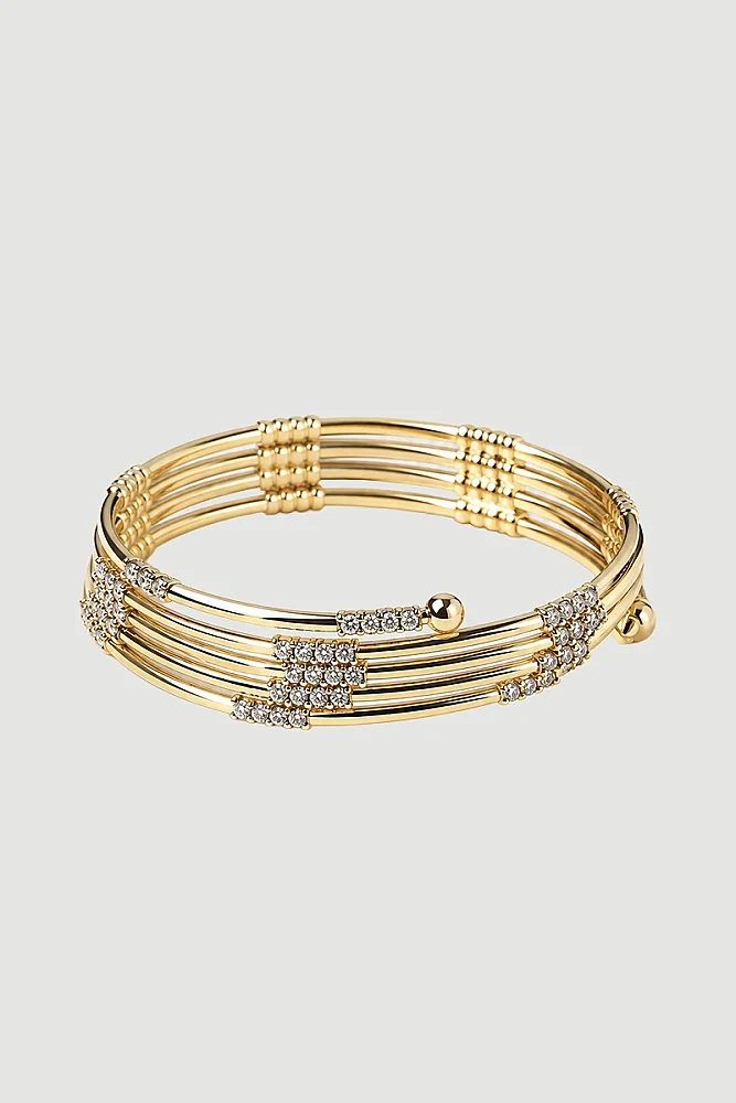 Beş Şıralı Sarmal Bileklik - Gold Gold