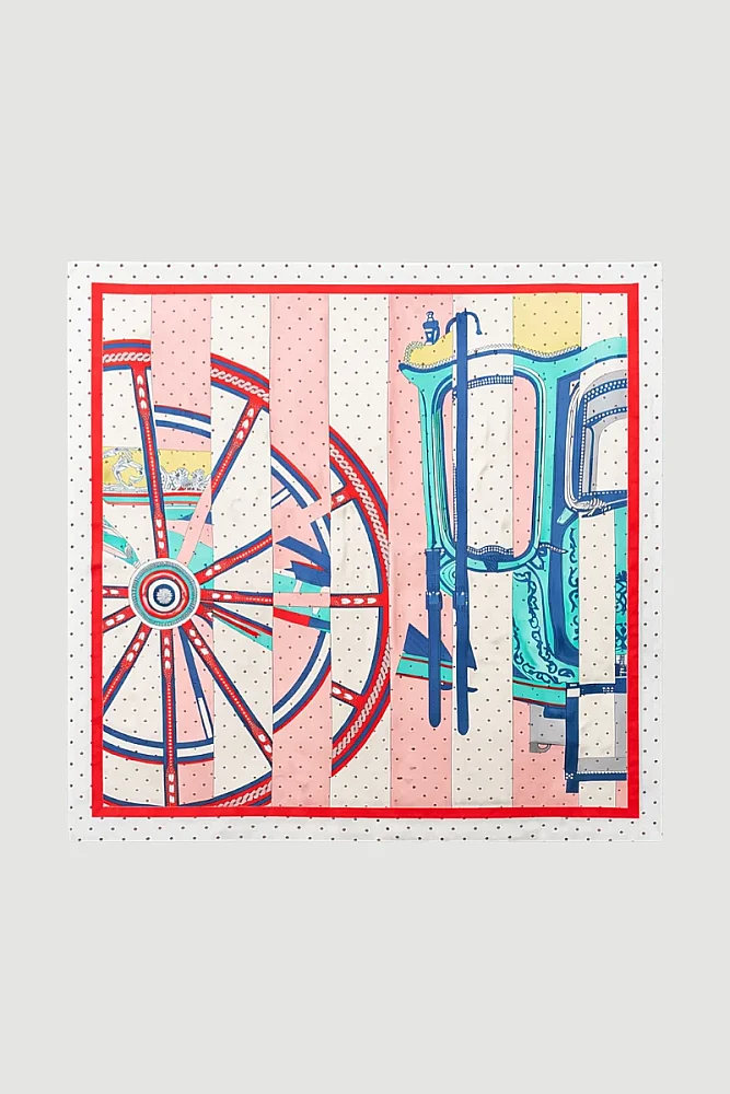 Binicilik Desenli Fular - Pudra - Gusto (1)