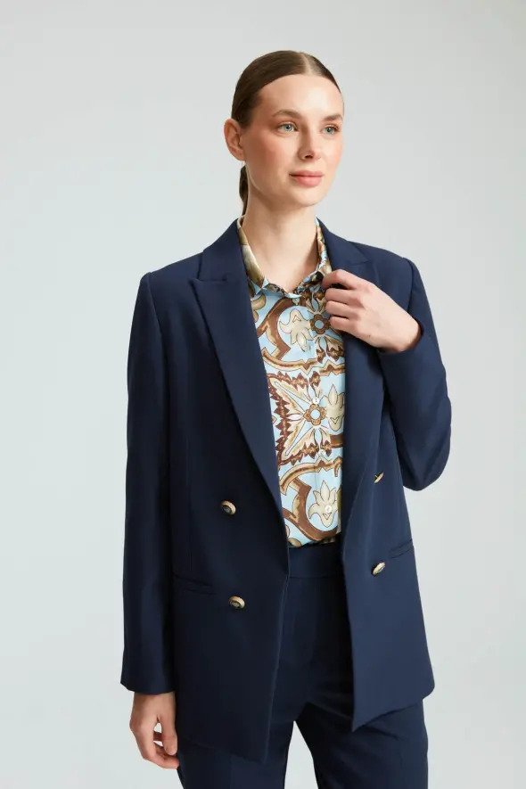 Navy jersey jacket store womens