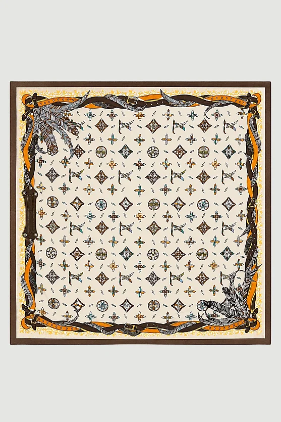 Bohem Motifli Fular - Bej - 2