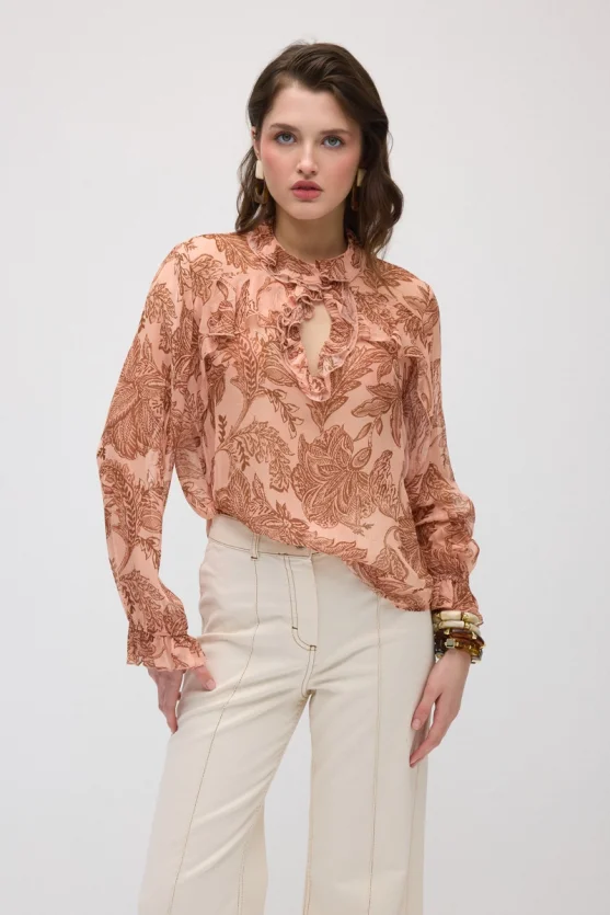 Bol Paça Dikişli Denim Pantolon - Ekru - 3