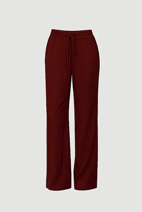 Bol Paça Krinkıl Pantolon - Bordo - 7