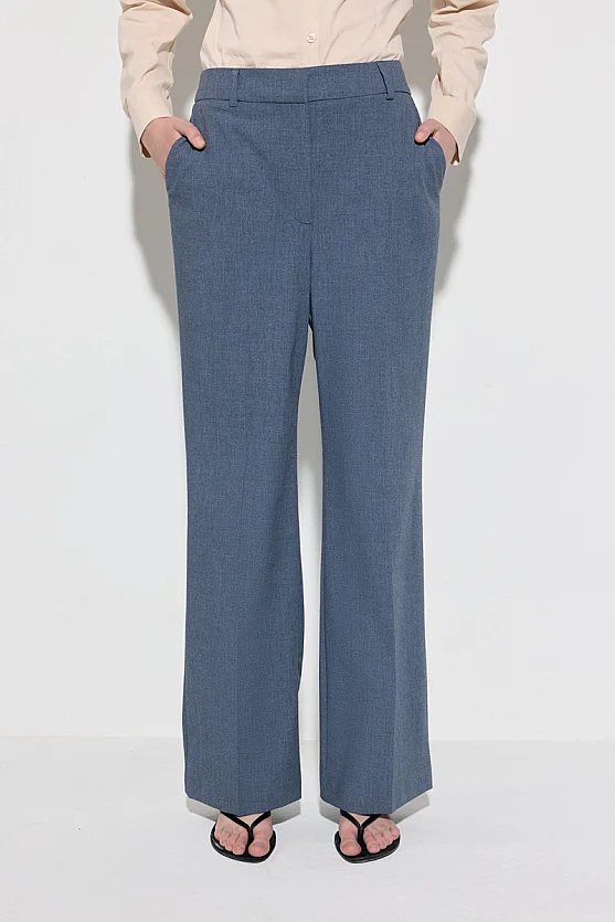 Boru Paça Klasik Kumaş Pantolon - Lacivert - 2