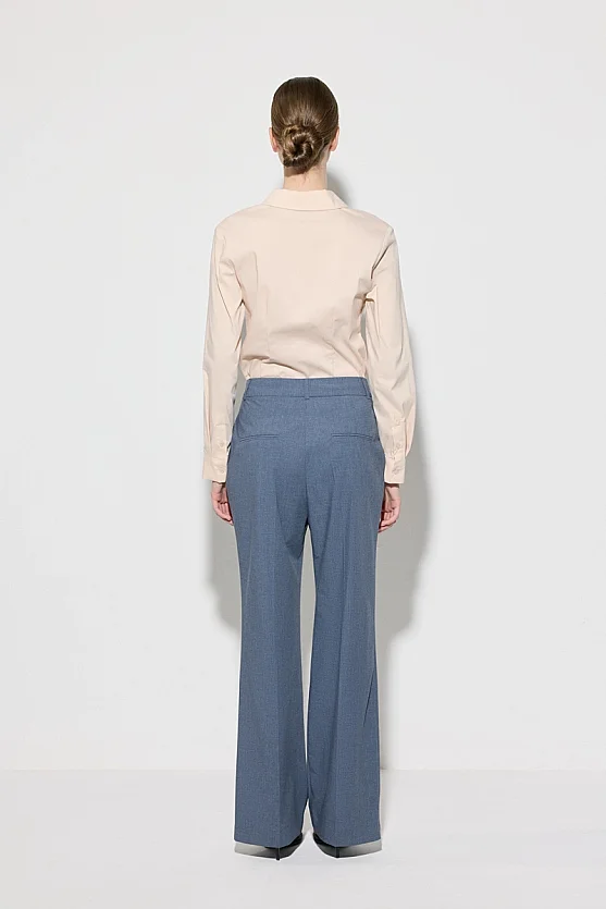 Boru Paça Klasik Kumaş Pantolon - Lacivert - 7