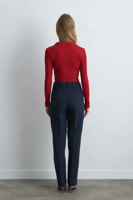 Boru Paça Pantolon - Lacivert - Gusto