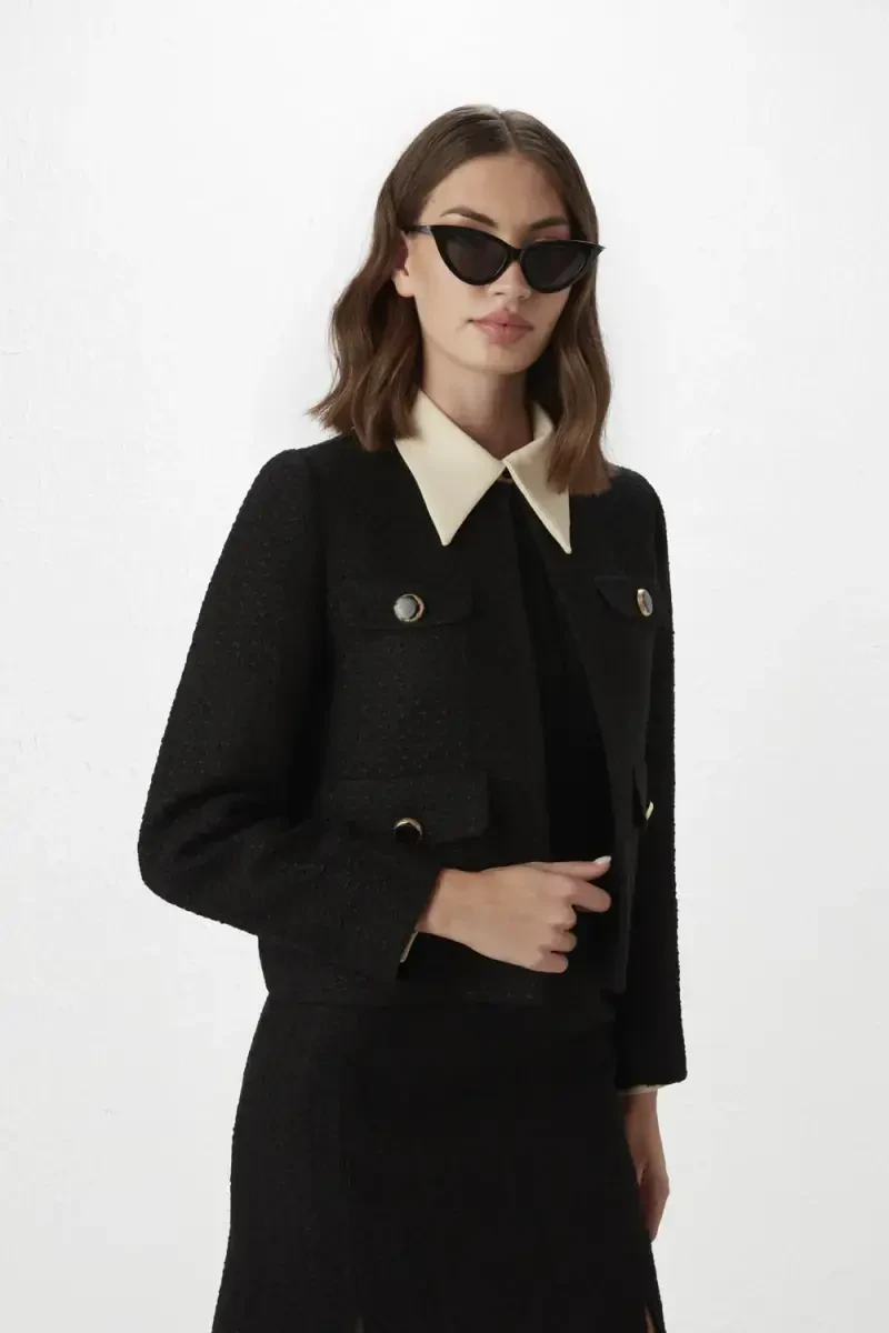 Canvas Jacket with Pockets Black AutumnWinter Gusto