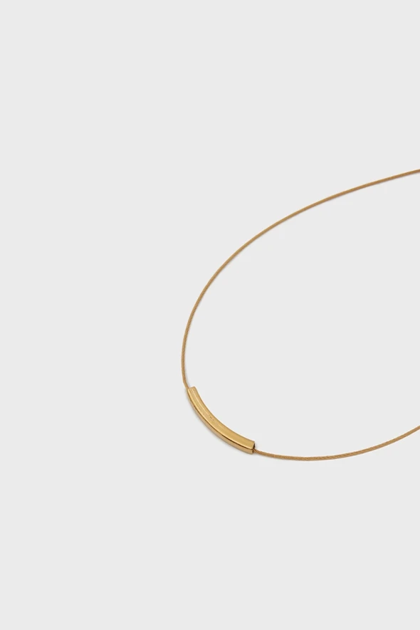 Çelik Choker Kolye - Gold - 2