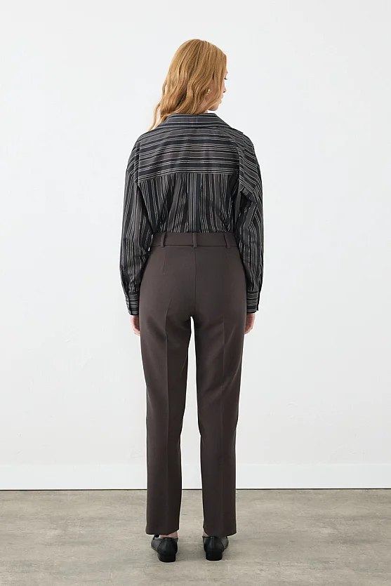 Cep Detaylı Sigaret Pantolon - Kahverengi - Gusto