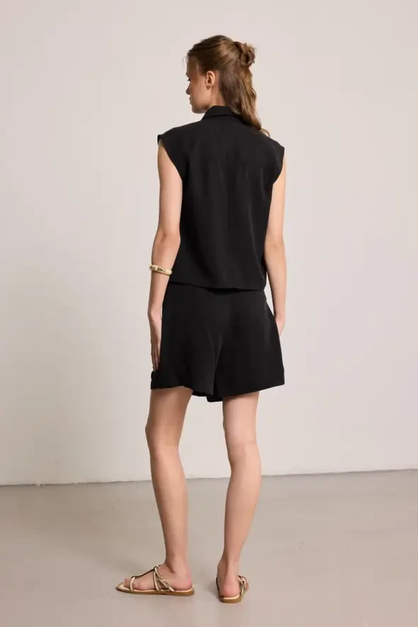 Cepli Kolsuz Tencel Gömlek - Siyah - Gusto