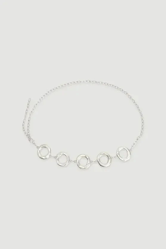 Chain Belt with Ring Detail - Silver - Gusto