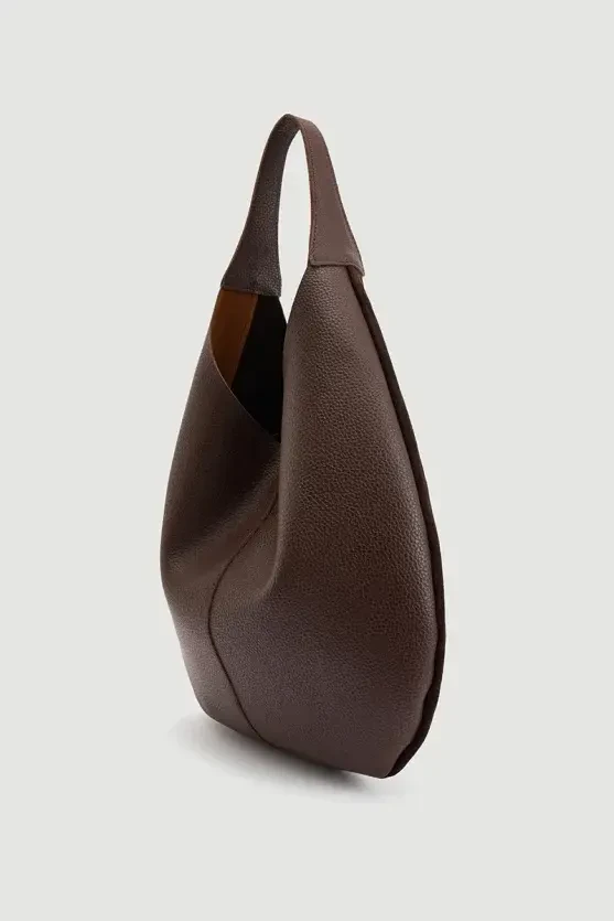 Chunky Suede Tote Bag - Brown - 4