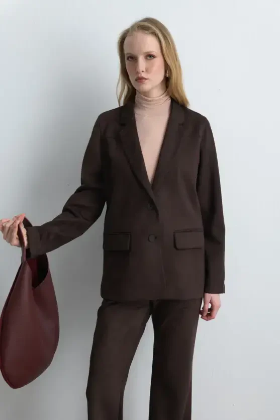 Chunky Suede Tote Bag - Burgundy - 5