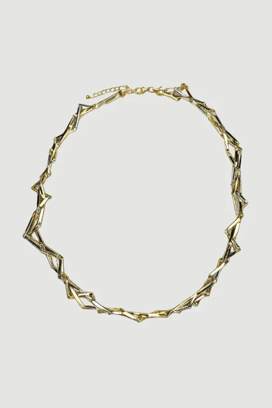 Çift Renkli Tasarım Kolye - Gold - Gusto