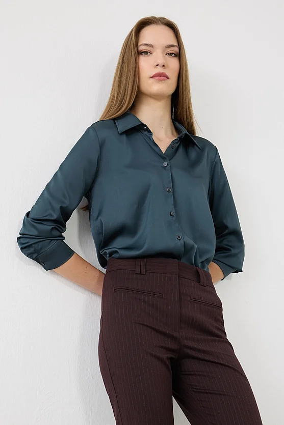 Çizgili Flare Pantolon - Bordo - Gusto