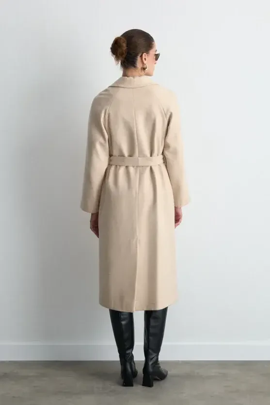 Classic Wool Coat - Beige - 8