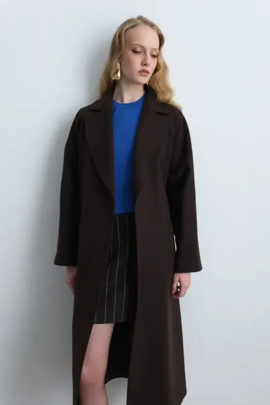 Classic Wool Coat - Brown - Gusto