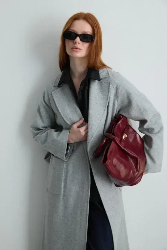 Classic Wool Coat - Gray - Gusto